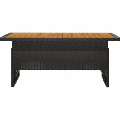 vidaXL Trädgårdsbord svart 100x50x43/63 cm akaciaträ&konstrotting
