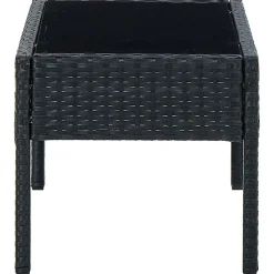 vidaXL Trädgårdsbord svart 75x40x37 cm konstrotting