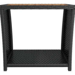 Clearance vidaXL Trädgårdsbord konstrotting & massiv akacia Svart