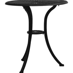 vidaXL Trädgårdsbord svart 62x62x65 cm gjuten aluminium