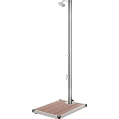 Clearance vidaXL Trädgårdsdusch med t golv 220 cm rostfritt stål Brun