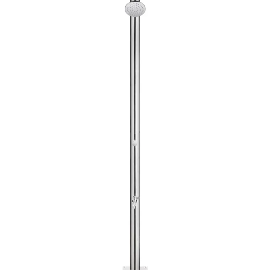 Clearance vidaXL Trädgårdsdusch med t golv 220 cm rostfritt stål Brun