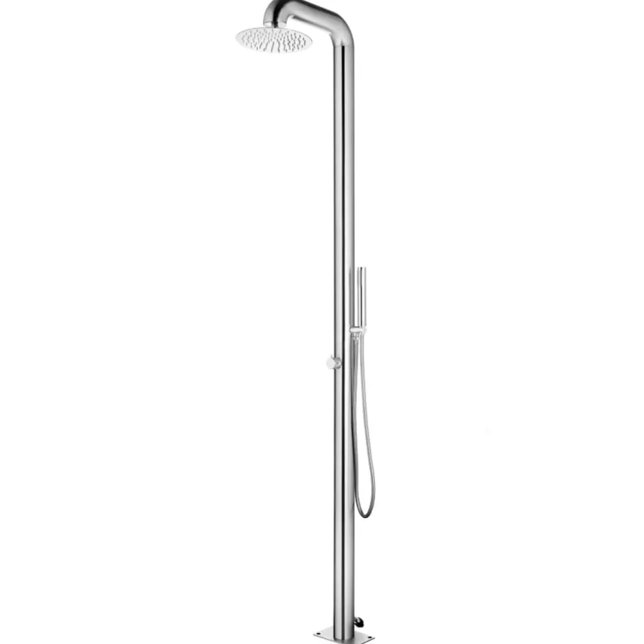 Online vidaXL Trädgårdsdusch med tt golv 230 cm rostfritt stål Grå