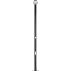 Best vidaXL Trädgårdsdusch med tt golv 220 cm rostfritt stål Grå