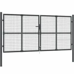 Outlet vidaXL Trädgårdsgrind i nät 300x125 cm galvaniserat stål Antracit