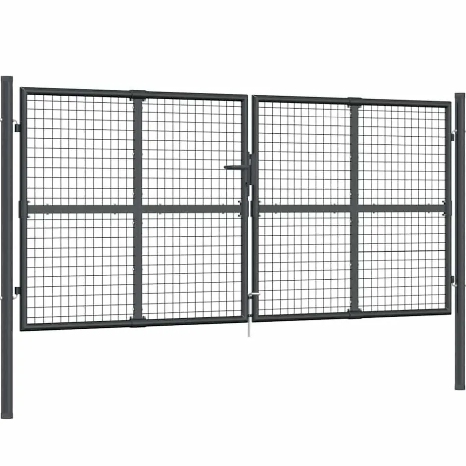 Outlet vidaXL Trädgårdsgrind i nät 300x125 cm galvaniserat stål Antracit
