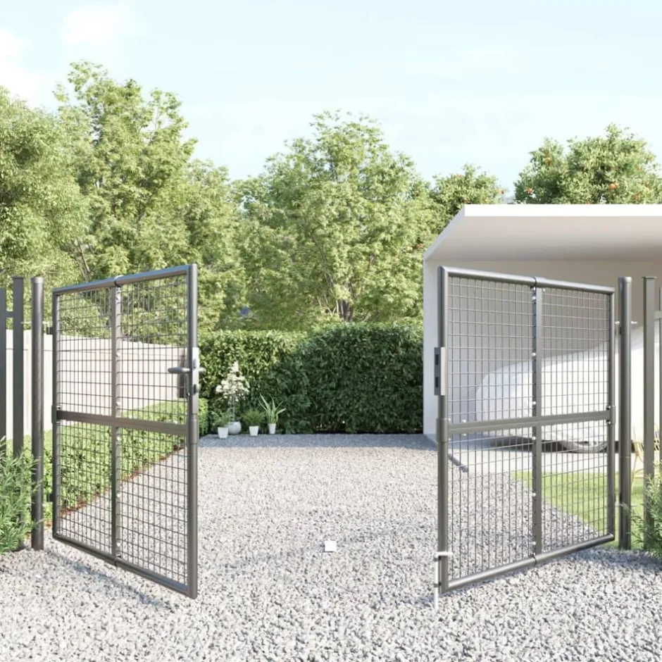 Outlet vidaXL Trädgårdsgrind i nät 300x125 cm galvaniserat stål Antracit