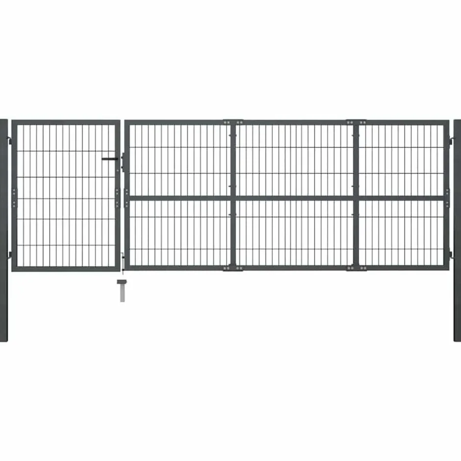 Sale vidaXL Trädgårdsgrind med stolpar stål 350x100 cm Antracit