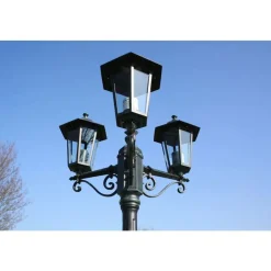 vidaXL Trädgårdslampa 3 armar 215 cm mörkgrön/svart aluminium