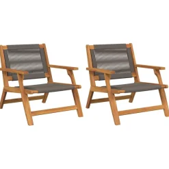 Outlet vidaXL Trädgårdsmöbler 2 pcs 67 x 78 x 73 cm Massivt Akaciaträ Grå