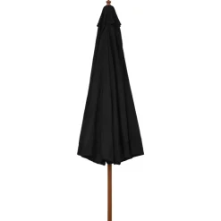Hot vidaXL Trädgårdsparasoll med trästång 330 cm Svart