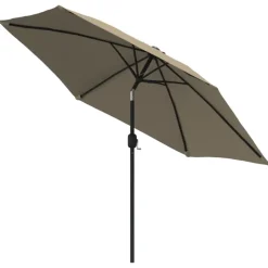 vidaXL Trädgårdsparasoll med metallstång 300 cm taupe