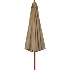 Discount vidaXL Trädgårdsparasoll med trästång 330 cm Taupe