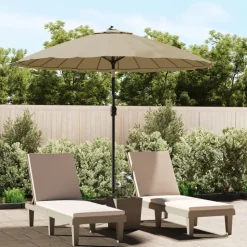 vidaXL Trädgårdsparasoll med aluminiumstång 270 cm taupe