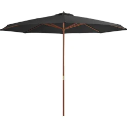 Sale vidaXL Trädgårdsparasoll med trästång 350 cm Antracit