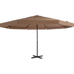 vidaXL Trädgårdsparasoll med aluminiumstång 500 cm taupe
