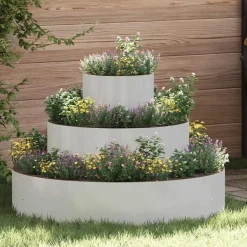 vidaXL Trädgårdsplanterare Silver 90 x 90 x 20 cm Rostfritt stål
