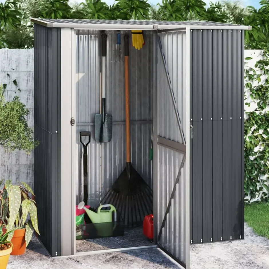 Outlet vidaXL Trädgårdsskjul 180,5x97x209,5 cm galvaniserat stål Antracit