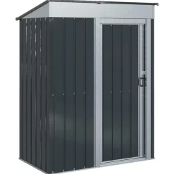 Best vidaXL Trädgårdsskjul 137 x 81 x 180 cm Metall Antracit
