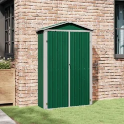 vidaXL Trädgårdsskjul grön 116x45x175 cm galvaniserat stål