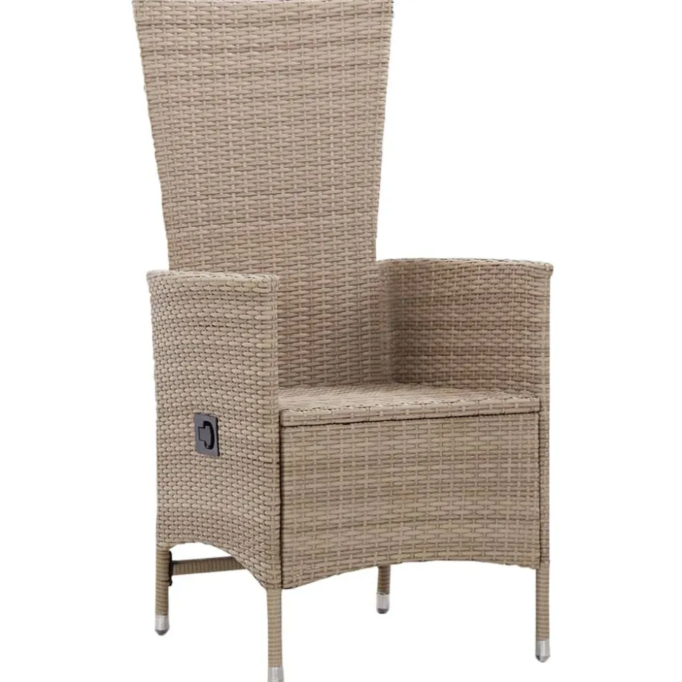 vidaXL Trädgårdsstolar 2 st med dynor konstrotting beige