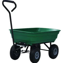 Best vidaXL Trädgårdsvagn tippbar 300 kg 75L Grön