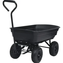 vidaXL Trädgårdsvagn tippbar 300 kg 75L svart