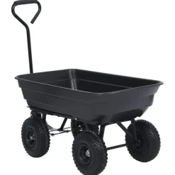 vidaXL Trädgårdsvagn tippbar 300 kg 75L svart