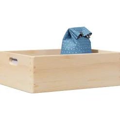 Discount vidaXL Trälåda med handtag 40x30x13 cm massiv furu Naturfärg