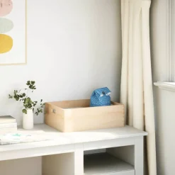 Discount vidaXL Trälåda med handtag 40x30x13 cm massiv furu Naturfärg