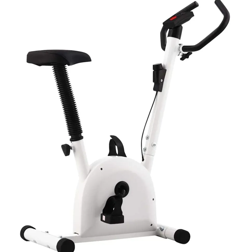 vidaXL Träningscykel remdrift vit