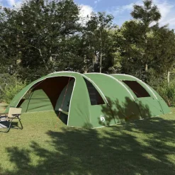 Clearance vidaXL Tunnel tält för 6 personer och Vit 700 x 590 x 215 cm Grön