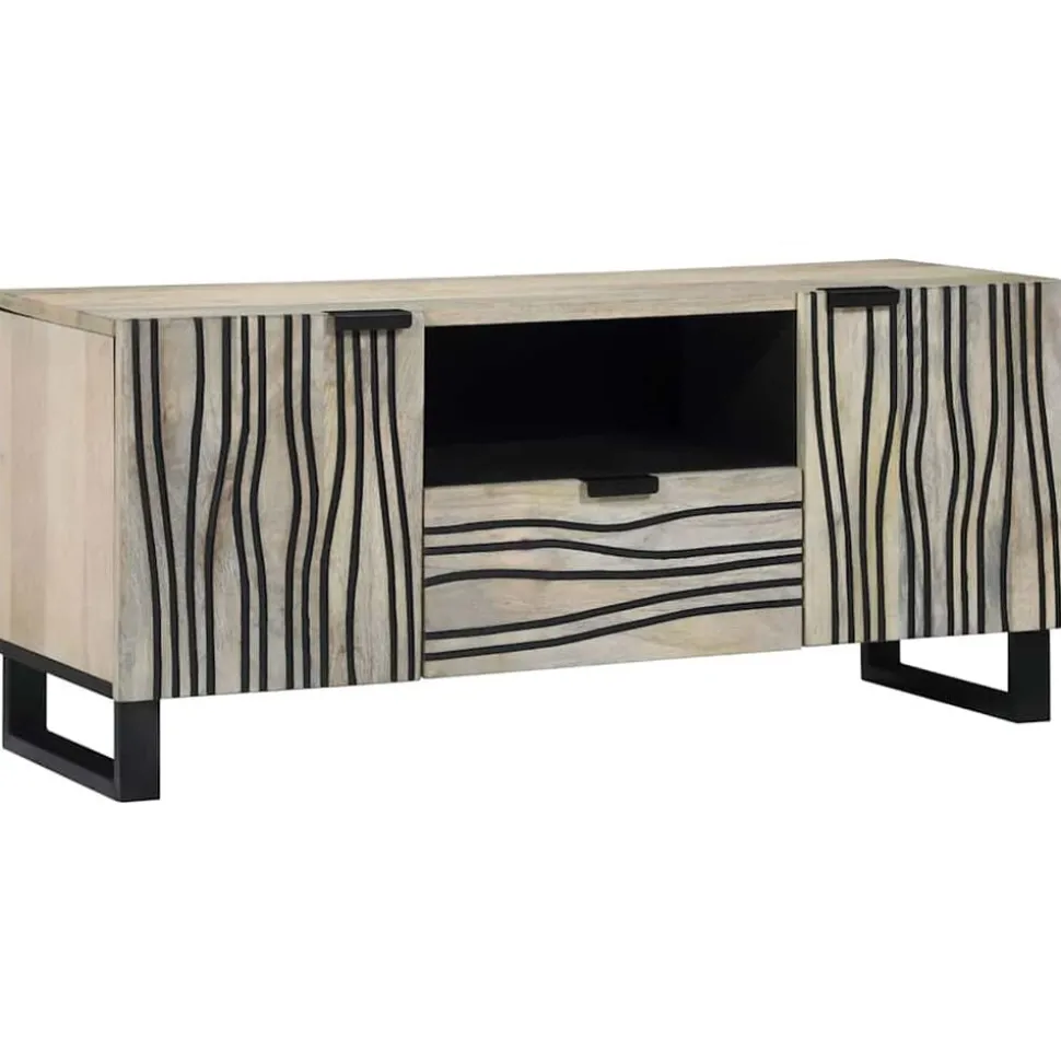 vidaXL TV Enheter med låda Vit 105 x 33 x 46 cm Konstruerat trä
