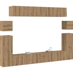 vidaXL TV Enheter Väggmonterad 4 pcs Artisan Ek Konstruerat trä