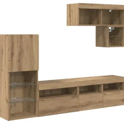 vidaXL TV Vägg Enheter Väggmonterad 6 pcs Konstruerat trä artisan ek