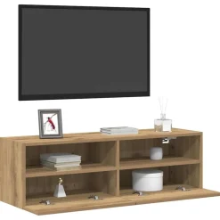 Best vidaXL TV Vägghylla 100 x 30 x 30 cm Konstruerat trä artisan ek