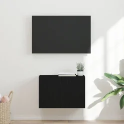 vidaXL TV Vägghylla Svart 59,5 x 31 x 40 cm Konstruerat trä