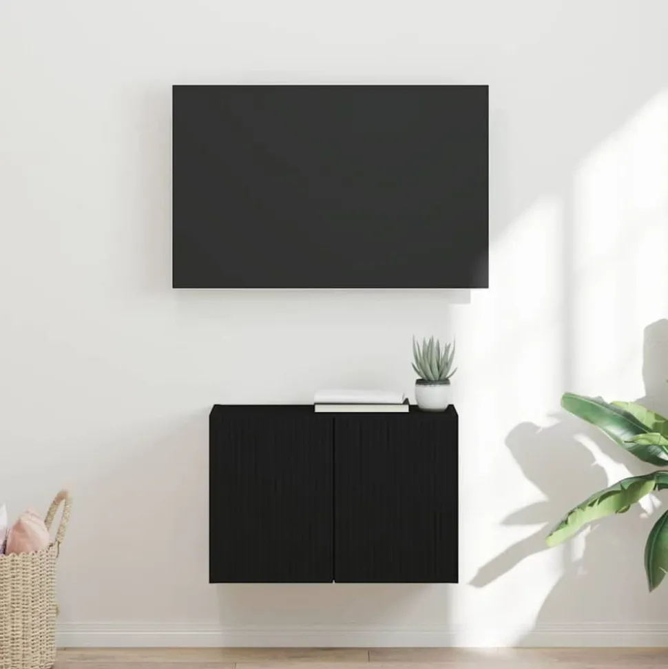 vidaXL TV Vägghylla Svart 59,5 x 31 x 40 cm Konstruerat trä