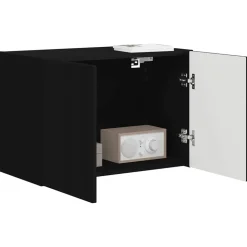 vidaXL TV Vägghylla Svart 59,5 x 31 x 40 cm Konstruerat trä