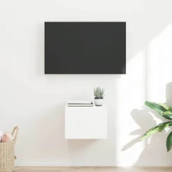 vidaXL TV Vägghylla Väggmonterad Vit 39 x 31 x 29,5 cm Konstruerat trä