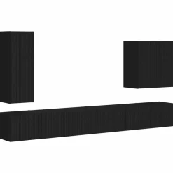 Best vidaXL TV väggskåp set Väggmonterad 6 pcs Svart