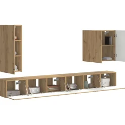 Outlet vidaXL TV väggskåp set Väggmonterad 6 pcs artisan ek