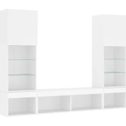 Hot vidaXL Tv-bänk 5 delar LED konstruerat trä Vit