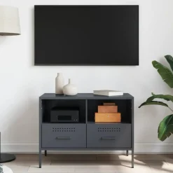 Best vidaXL Tv-bänk 68x39x50,5 cm stål Antracit