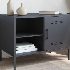 Best vidaXL Tv-bänk 68x39x50,5 cm stål Antracit