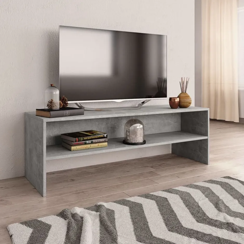 Hot vidaXL Tv-bänk 120x40x40 cm konstruerat trä Betonggrå
