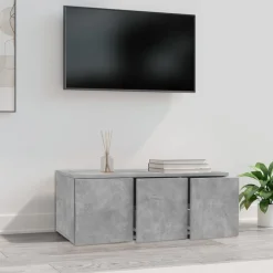 vidaXL Tv-bänk betonggrå 80x34x30 cm konstruerat trä