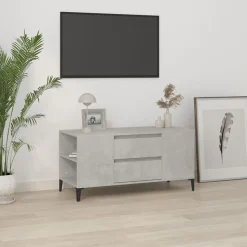 vidaXL Tv-bänk betonggrå 102x44,5x50 cm konstruerat trä