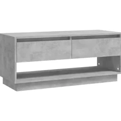 New vidaXL Tv-bänk 102x41x44 cm konstruerat trä Betonggrå