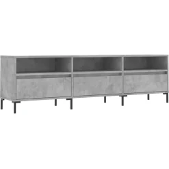 Best vidaXL Tv-bänk 150x30x44,5 cm konstruerat trä Betonggrå